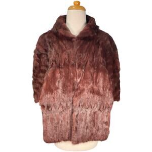 Vintage Sheared Beaver Fur Stole Brown Broadway Furs USA Sm/Med Old Hollywood